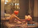 Slender beauty and thin macho couple squealing with a good voice