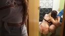 Standing masturbation while peeping at your best friend's SEX