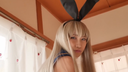 Blonde bunny cosplayer, plenty of vaginal shot