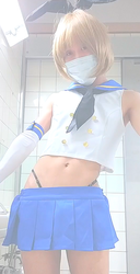 Shimakaze-kun seriously has hip shaking sex ♡ with a masturbator in a public toilet