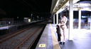 【Exposure】Naked night street walk ♡ Slender beauty exposed at stations and pedestrian bridges (^^ ♪ It's a dangerous video lol