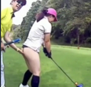【Caution】A sexual entertainment golf video for an important customer of a famous bank beautiful female bank is leaked! !! Tee shot while inserting the shaft! !! ( * '艸')