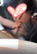 [Personal shooting] It's a large amount of oral ejaculation dopusy with a by a neat and clean married woman with abnormal glasses technique in the car ^^