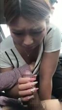 Aunt pulling out a in the car disgustingly