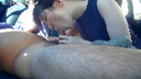 New work Personal shooting Innocent amateur female college student First in the car mouth shot