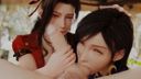 【 Final Fantasy VII 】Beautiful and very popular Tifa's nasty and obscene ball licking ♪ remake anime ≪3D≫