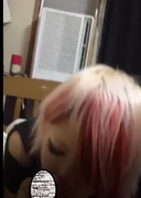 Red blonde face piercing bangya gal & facial cumshot