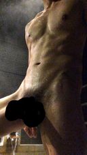A gym trainer with a glowing body and tan marks that are sexy!