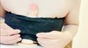 Selfie of big massage nipple masturbation while practicing personal shooting