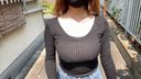 [Selfie] Braless walk in tight knit ☆ Icup swaying and plump nipples are embarrassing. ☆ At the end, my are exposed!