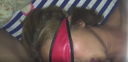 Blindfolded black gal's sleeping