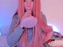 ★STAY HOME Ejaculation Support! ★ Plump big with a lewd face! Cosplay Gaijin Gal Live Chat Masturbation (19)