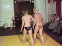 Topless wrestling showdown! Two white beauties with!