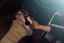 【Secret in the car】Leg shooting with a self-job from a footjob