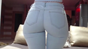 The constriction is amazing! Plump denim butt