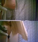 妊婦の嫁にドキドキしながら脱衣所に仕掛けたカメラ。見慣れたはずの嫁の裸に超興奮。。