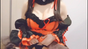 A cosplayer in a certain goth loli spirit style costume