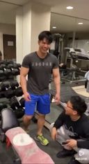 Grab your friend's crotch during muscle training!