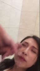 [Smartphone individual shooting] Facial cumshot finish with bukkake in a suit after work