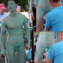 [Body paint] Super handsome man who gets more and more erect!