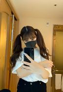 Limited to a few days!! [Seller ranking 13th commemorative special price! ] Miyu-chan's latest work! After dinner, I came to the hotel with momentum and shot 2 raw saddles in plain clothes! !! The first vaginal shot in life as it is! First facial cumshot in the bath!