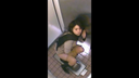 Woman masturbating in public toilet (4 people)