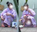 I got caught・・・Yukata girl who shows me panties Nikkonico grass Normal camera version