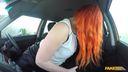 Fake Driving School - Tattooed redhead craves a big cock