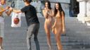 [Outdoor Naked Swagger Walk Part 3: aiko & may] It feels ♪ good for two perverted beauties who have forgotten their shame to go out to the crowd in a completely naked state (sweat) as they were born