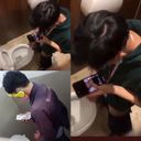 Nonkes masturbating in the toilet 1