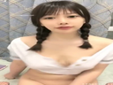 Beautiful big breasts sister with twin tails masturbates with M-shaped open legs, wet tingles