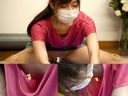 【Yoga Panchira / Breast Chiller / College Girl】 Carefully photographing loose breasts and pants with monitor shooting [High image quality]