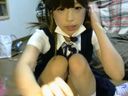 Beautiful girl masturbation in uniform costume!