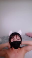 이리 오세요!! \(^o^)/ 그런 아시아 소녀를 기다리고 있었다 동물 고양이 귀 의상을 입고 자위하는 변태 모습의 에로 셀카를 찍는 초절 귀여운 아시아 소녀 ♪
