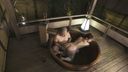 Fun raw saddle SEX in an open-air bath with an adulterous wife! !!