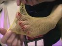 Fetish close-up fishnet toe part 1