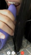 【Video Call】Black hair big breasts wearing knit masturbation with love juice