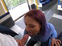 [Exposure Club] Erotic girlfriend who deliciously squeezes her boyfriend's meat stick on a running train and swallows semen [Video]