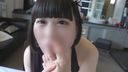 [Personal shooting] Face appearance Seira 23 years old I let a black-haired fallen angel maid girl lick her whole body and give a big, and then raw saddle and vaginal shot!