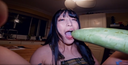 [Uncensored] I get a big cucumber in my! It feels so good that I'm very excited! !!