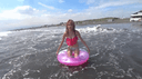【개인 촬영】램 18세 아이돌급 미소녀가 해변 여행으로 만챠우 SEX!