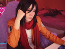 Russian cosplay beautiful girl masturbates in the form of Attack on Mikasa! Insert the and squirm!
