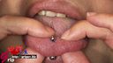 Tongue piercing body fluid fetish daughter Azuma Anka's thick bello super close up