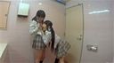 Schoolgirls skipping class and immersing themselves in lesbian acts in the girls' bathroom