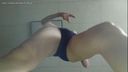 【Selfie camera de posted video】Shot from directly below of a fair-skinned sister dancing in a leotard