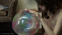 Super maniac fetish video of a beautiful woman inflating a beach ball with her mouth in all nude (multi-angle)