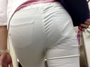 Chasing gray pants + wife's white big ass