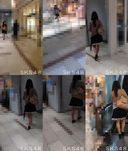 Shopping OL upside down shooting neat and clean young lady's bare feet black P