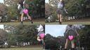 【Individual shooting】Tamago-chan is an awkward duo because she is a big friend! Panchira fully open gachi badminton bonus video