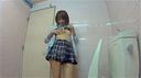 Yuki Small breasts school girl standing in the toilet and masturbating